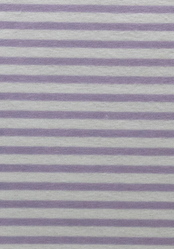 Flat Sheets with a High - Quality Finish for a Luxurious LookThe Home Studio Brushed Cotton Stripe Pillowcase Pair, Purple