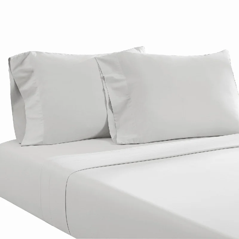 Jersey - Knit Sheets for a Comfortable and Casual BedIvy 4 Piece King Size Cotton Ultra Soft Bed Sheet Set, Prewashed, White