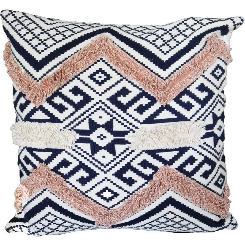 Hypoallergenic Pillows for Allergy SufferersBenzara BM219719 18 x 18 Handwoven Jacquard Print Cotton Accent Pillow Cover, Multicolor