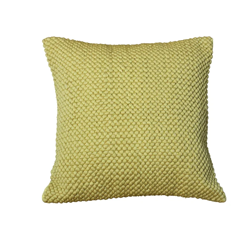 Silk Pillows for Smooth Skin and HairBenzara BM221680 18 x 18 Textured Handwoven Cotton Accent Pillow, Yellow