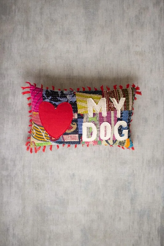 Memory Foam Pillows for Neck SupportKalalou NRV2144 Love My Dog Kantha Pillow