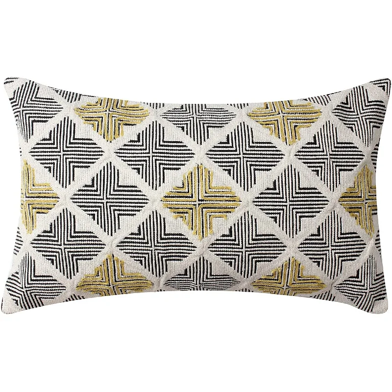 Feather Pillows for a Luxurious SleepBenzara BM219699 Square Cotton Handwoven Cushion Cover with Arrow Silhouette, Multicolor