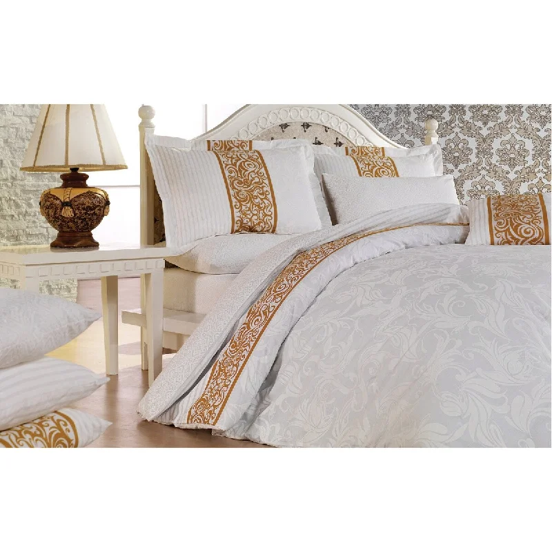 Polyester - Cotton Blend Sheets for Durability and ComfortBahar Gold Pattern Cotton Bedding Set of 4 - Queen