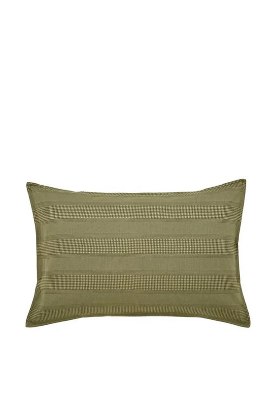 Queen - Size Sheet Sets with a European Pillowcase SetBedeck DKNY Waffle Stripe Pillowcase, Olive Green