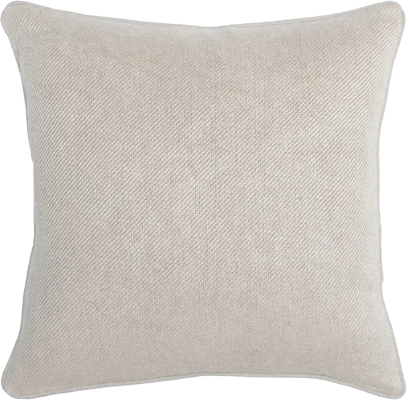 Lumbar Support Pillows for Car SeatsBenzara BM228819 Square Fabric Throw Pillow with Twill Weave Pattern, Off White