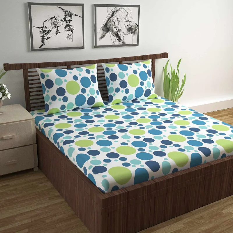 Flat Sheets with a High - Quality Finish for a Luxurious LookColorful Polka Dots Bedsheet for Double Bed