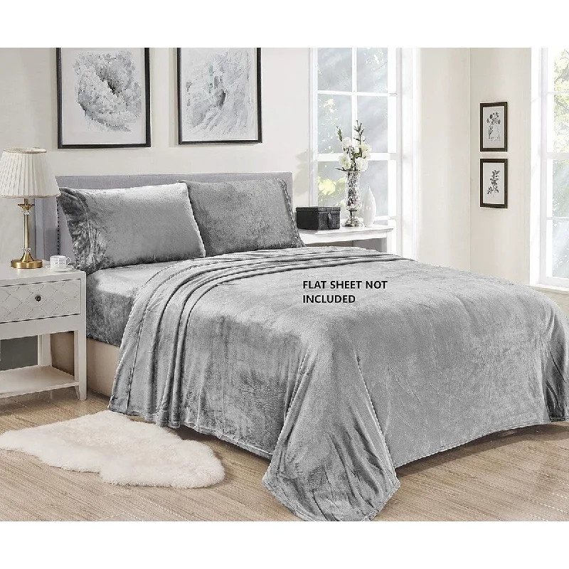 Jersey - Knit Sheets for a Comfortable and Casual BedDécor&More Luxury Elegance 3 Piece Queen Size Extra Soft Velvet Touch Microplush Sheet Set - Grey