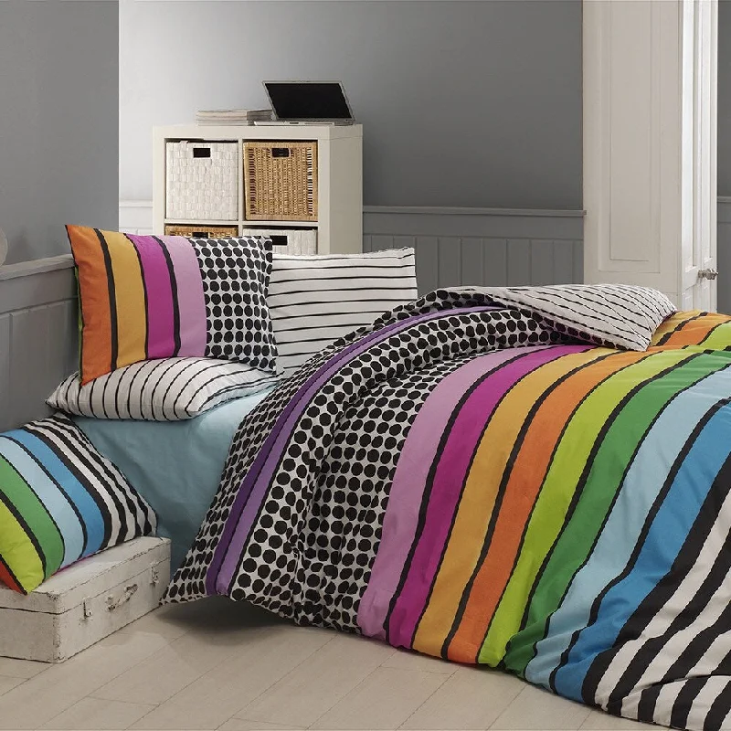 Jersey - Knit Sheets for a Comfortable and Casual BedBahar Rainbow Cotton Bedding Set of 4