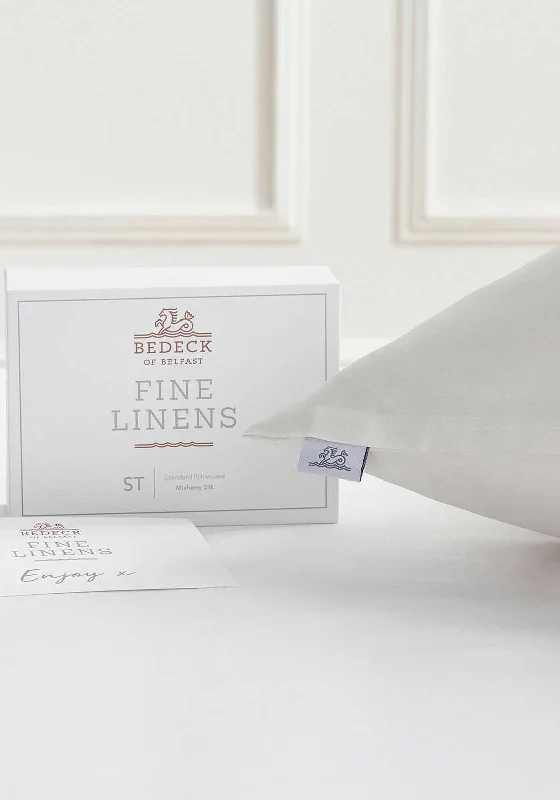 Flat Sheets with a High - Quality Finish for a Luxurious LookBedeck of Belfast Fine Linens Silk Pillowcase, Chalk