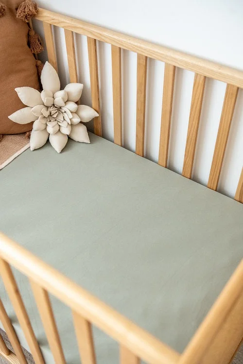 Quilted Cotton Sheets for a Warm and Inviting BedKiin Organic Bamboo Cotton Cot Sheet - Sage