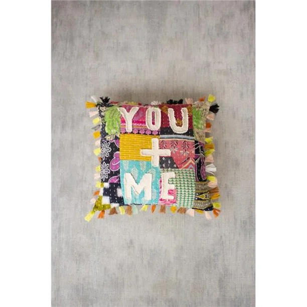 Firm Pillows for Side SleepersKalalou NRV2134 You Plus Me Kantha Pillow