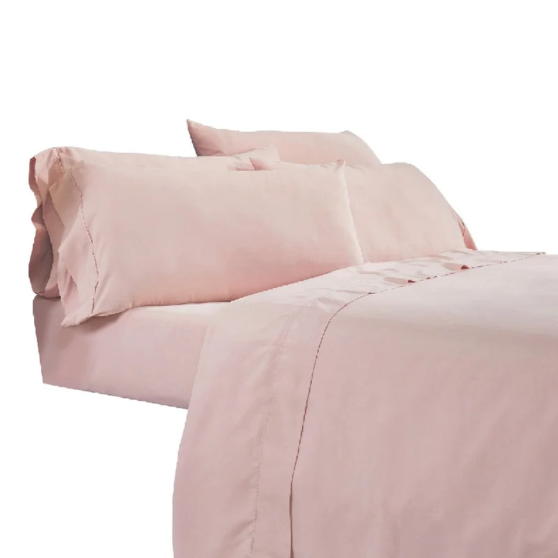 Jersey - Knit Sheets for a Comfortable and Casual BedMinka 6 Piece California King Bed Sheet Set, Antimicrobial Microfiber, Pink