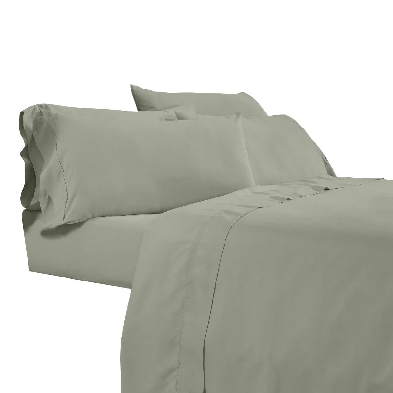 Flat Sheets with a High - Quality Finish for a Luxurious LookMinka 6 Piece Queen Bed Sheet Set, Soft Antimicrobial Microfiber, Green