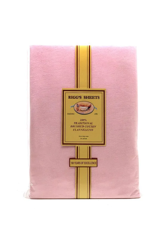 Moisture - Wicking Cotton Sheets for a Dry and Comfortable SleepRiggs Flannelette Fitted Sheet, Pink