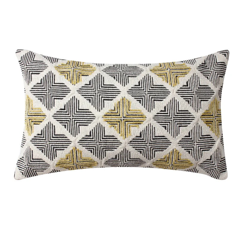 Cooling Pillows for Hot SleepersBenzara BM221671 20 x 12 Handwoven Cotton Accent Pillow with Jacquard Print, Multicolor