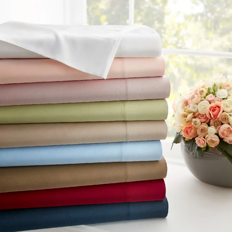 King - Size Sheet Sets with a Decorative Pillow Set1200 Thread Count 100% Egyptian Cotton Solid Sheet Set