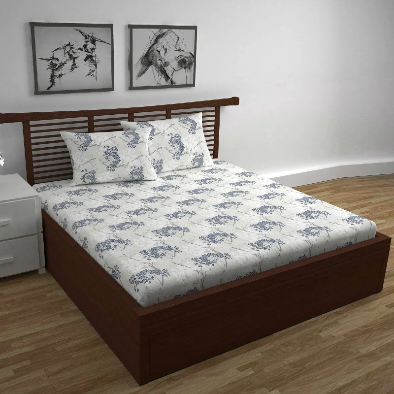 Anti - Pill Microfiber Sheets for a Smooth AppearanceGrey Autumn Tree Leaf Bedsheet For Double Bed