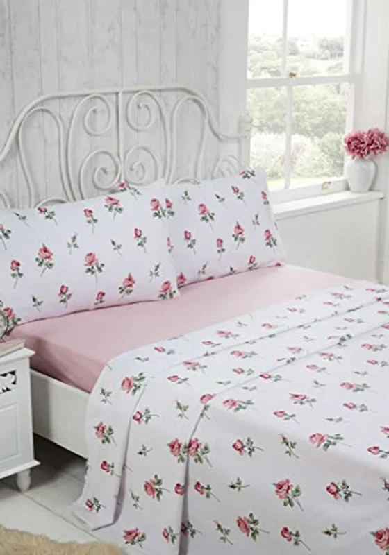 Moisture - Wicking Cotton Sheets for a Dry and Comfortable SleepCharlotte Anderson Rosebud Flannel Double Sheet Set, Pink