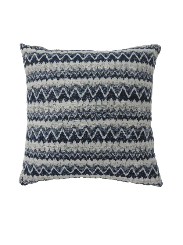 Plush Pillows for a Cozy BedBenzara Contemporary Style Horizontally Zigzag Designed Set of 2 Throw Pillows, Navy Blue