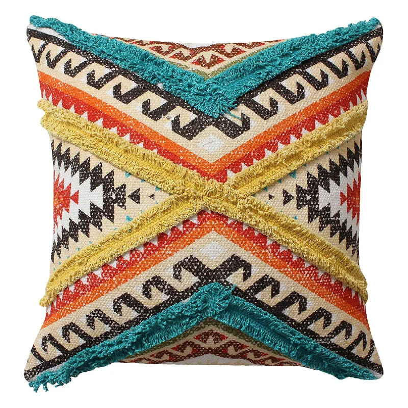 Cooling Pillows for Hot SleepersBenzara BM219688 18 X 18 `` Handwoven Cotton Cushion Cover with kilim Pattern, Multicolor