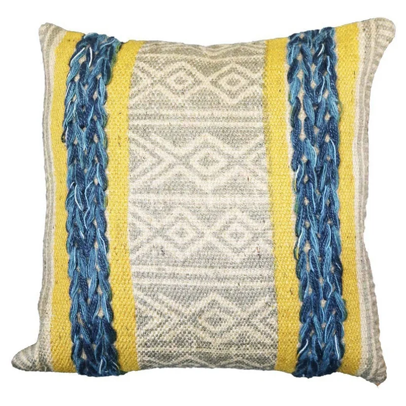 Orthopedic Pillows for Back Pain ReliefBenzara BM219718 18 x 18 Weaved and Block Printed Cotton Accent Pillow Cover, Multicolor