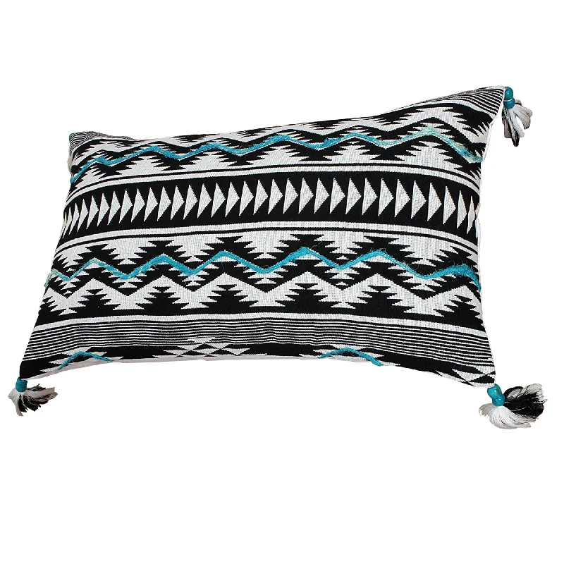 Pregnancy Pillows for Expectant MothersBenzara BM221664 20 x 12 Handwoven Cotton Accent Pillow with Chevron Print, White and Black