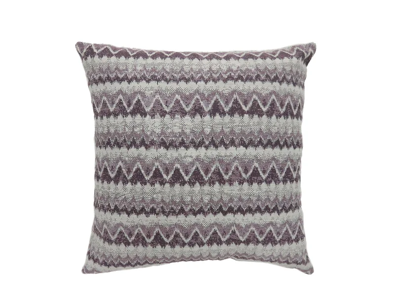 Cotton Pillows for Natural ComfortBenzara Contemporary Style Horizontally Zigzag Designed Set of 2 Throw Pillows, Purple