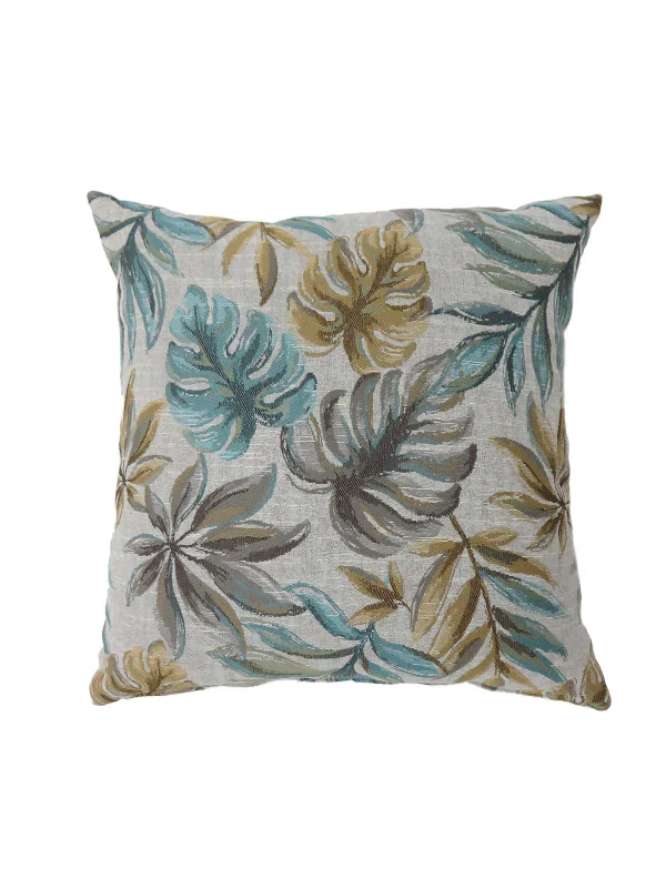 Decorative Pillows for Living Room MakeoverBenzara Contemporary Style Leaf Designed Set of 2 Throw Pillows, Blue