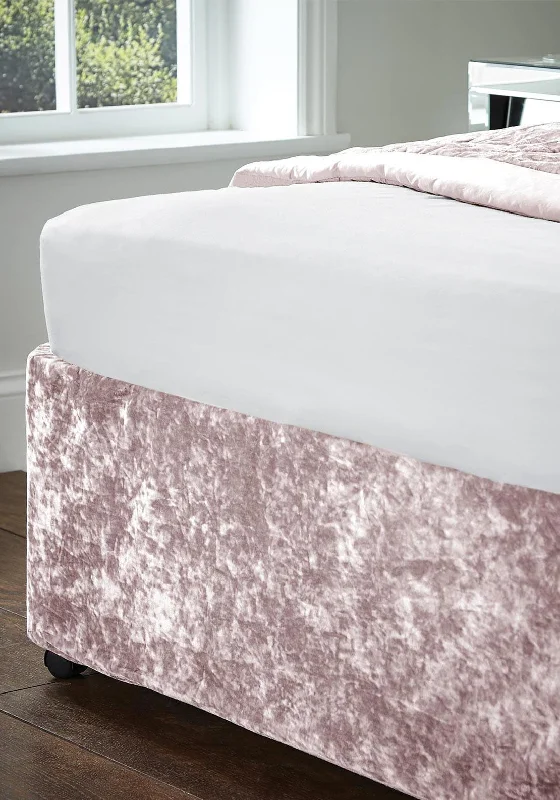 Queen - Size Sheet Sets with a European Pillowcase SetCatherine Lansfield Crushed Velvet Base Wrap, Blush