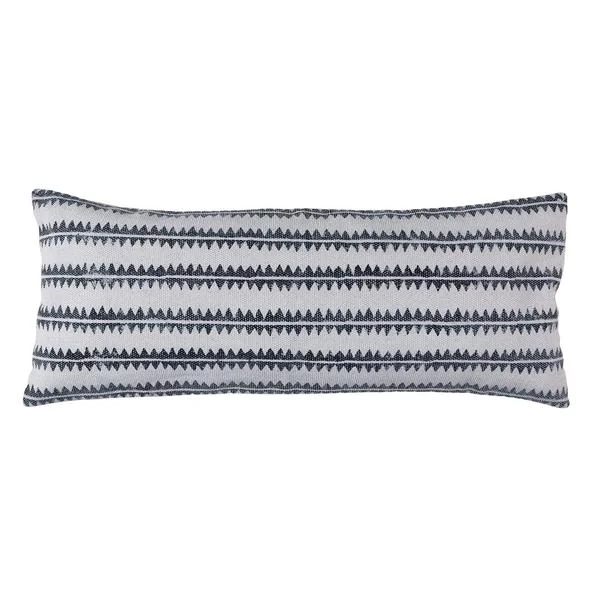 Pregnancy Pillows for Expectant MothersBenzara Polyfill Inserted Cotton Lumbar Pillow with Sawtooth Stripes,Gray and White