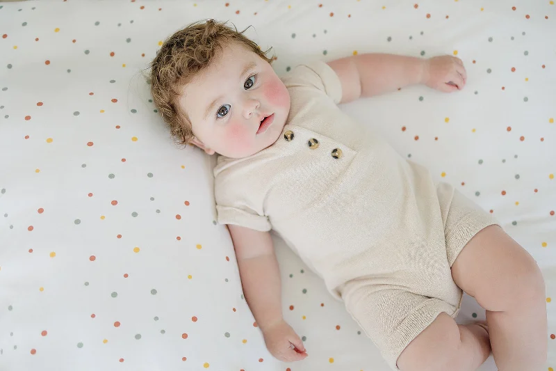 Quilted Cotton Sheets for a Warm and Inviting BedEcolino® Crib Sheet, 100% Organic Cotton, Dots