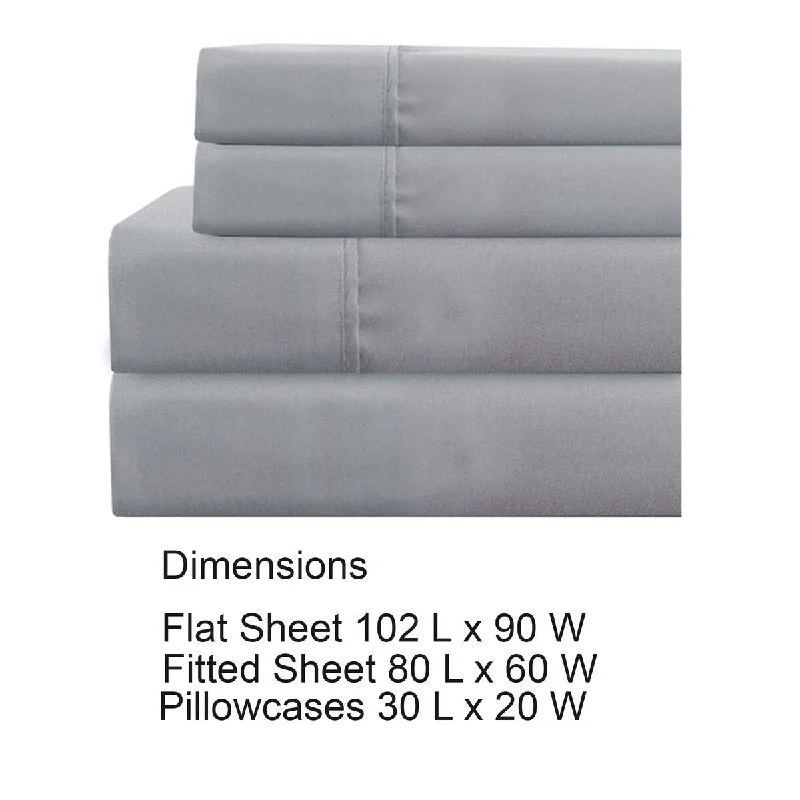 Fitted Sheets with Reinforced Corners for Long - Lasting UseLanester 4 Piece Queen Size Microfiber Deep Pocket Sheet Set The Urban Port, Gray