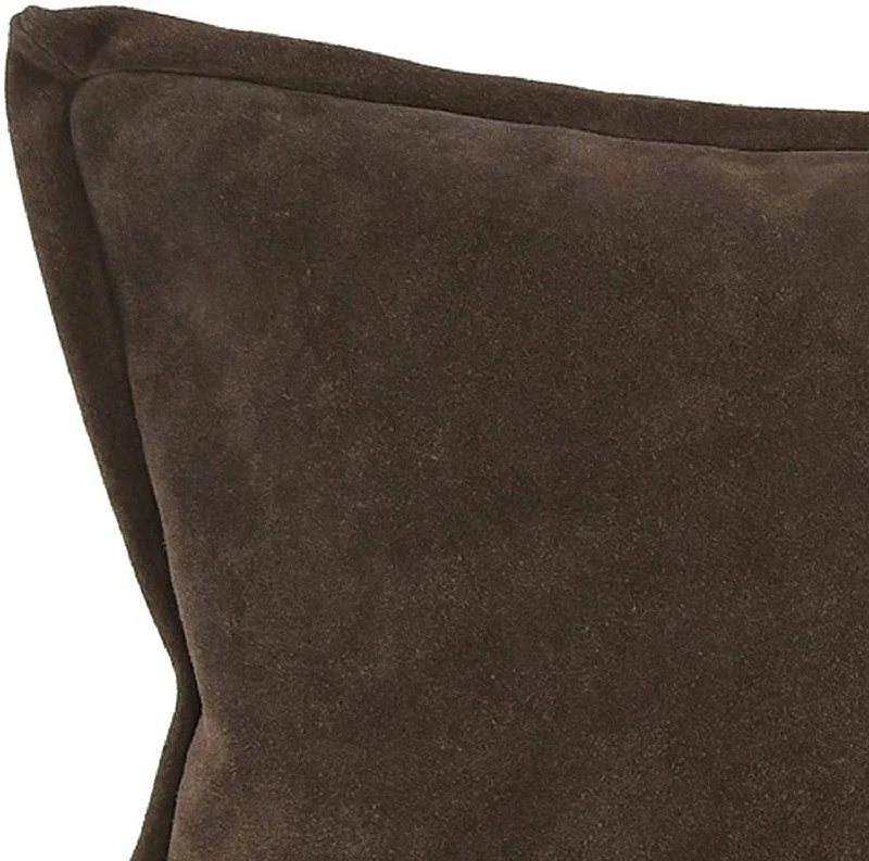 Back Support Pillows for Office ChairsBenzara Rectangle Leatherette Throw Pillow with Flanged Edges, Dark Gray