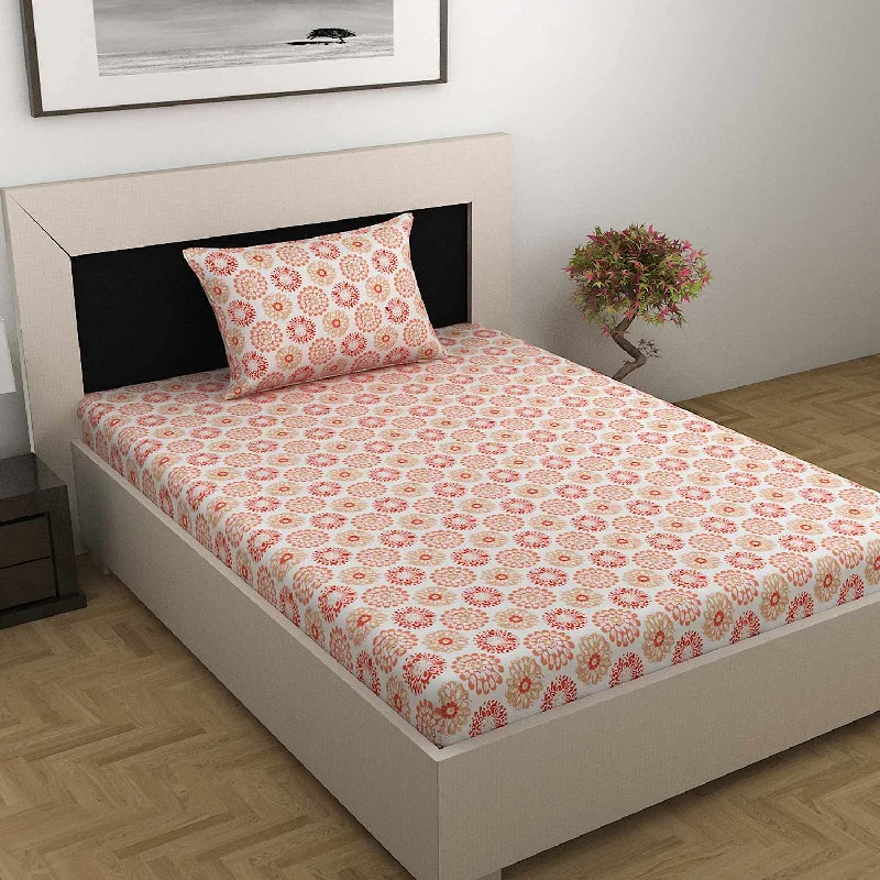 Thermal - Regulating Bamboo Sheets for All - Season ComfortSummer Dahlia Floral Printed Single Bedsheet