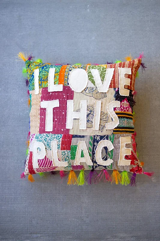 Lumbar Support Pillows for Car SeatsKalalou NRV2255 I Love This Place Kantha Pillow