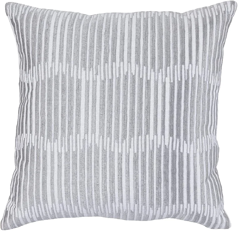 Hypoallergenic Pillows for Allergy SufferersBenzara BM228883 Fabric Throw Pillow with Stripes Pattern and Wavy Design, Gray