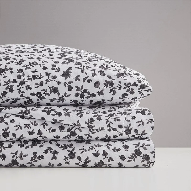 Quilted Cotton Sheets for a Warm and Inviting BedGracie Mills Giselle 4-Peice Wrinkle Free Printed Microfiber Sheet Set