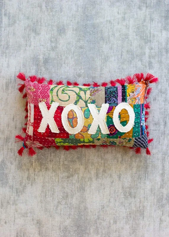 Square Pillows for Modern Home DecorKalalou NRV2253 Xoxo Kantha Pillow