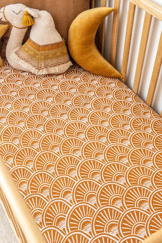 Flat Sheets with a High - Quality Finish for a Luxurious LookKiin Organic Bamboo Cotton Cot Sheet - Banksia Caramel