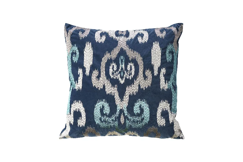 Adjustable Pillows for Customized ComfortBenzara Contemporary Style Set of 2 Throw Pillows with Blurred Motion Lines, Indigo Blue