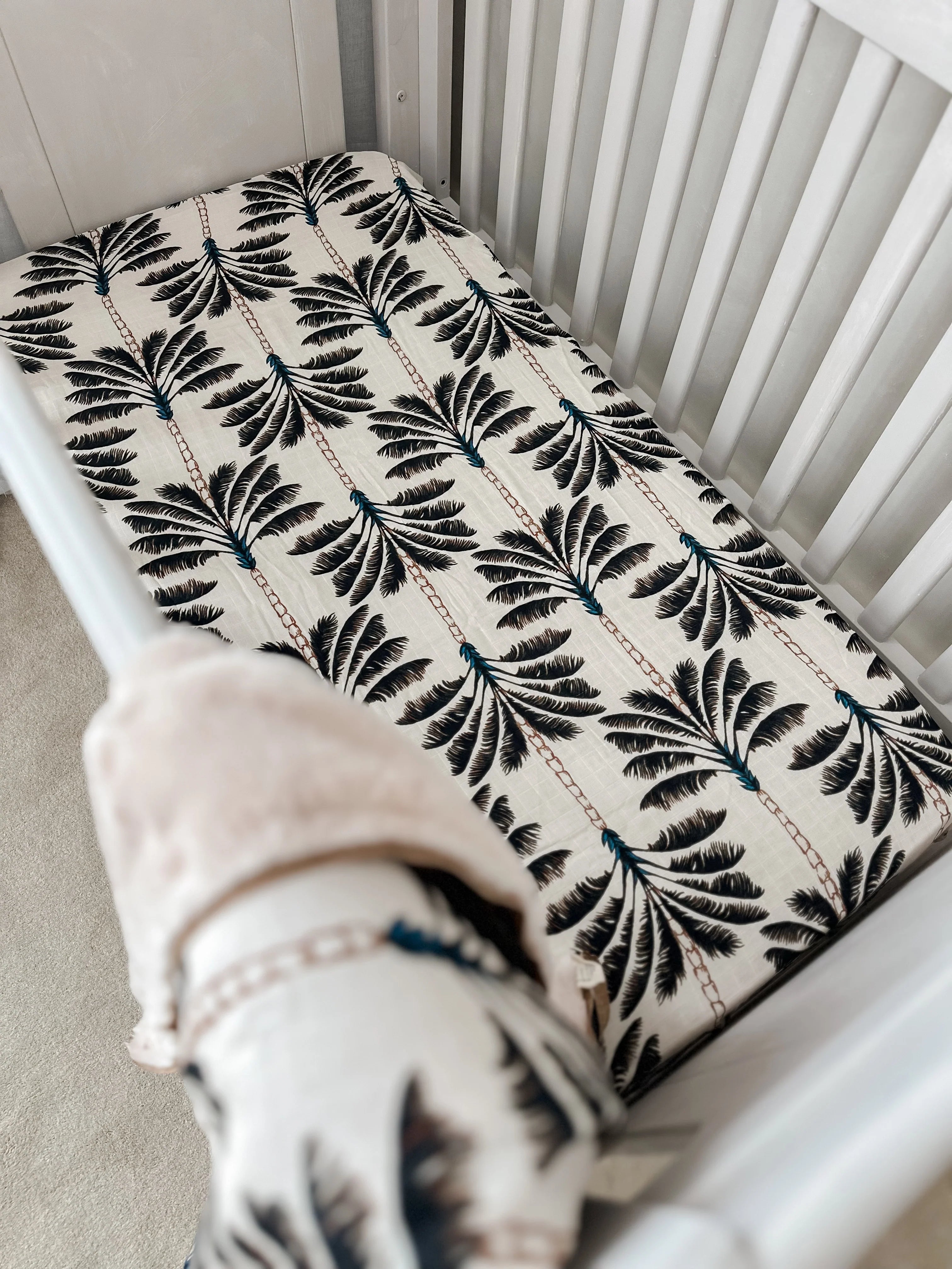 Wrinkle - Free Polyester Sheets for a Low - Maintenance BedPop Ya Tot Organic Muslin Cot Sheet - Daintree