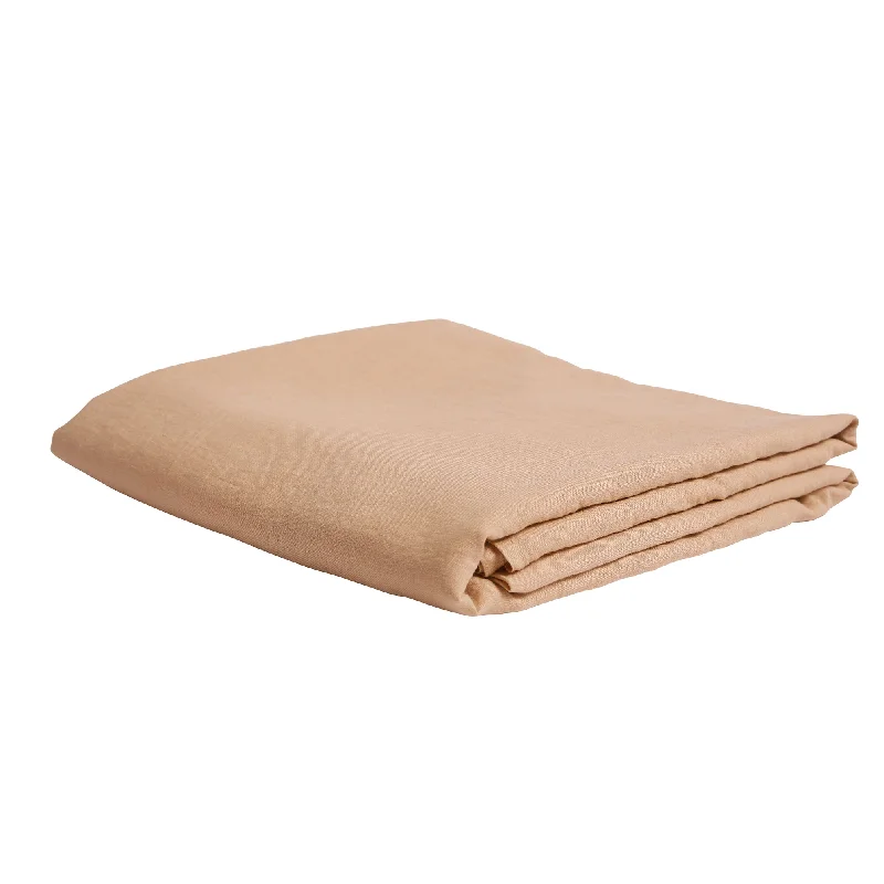 Moisture - Wicking Cotton Sheets for a Dry and Comfortable SleepLinen Flat Sheet - Cashew