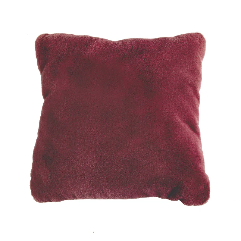 Cooling Pillows for Hot SleepersBenzara 20 X 20 Inch Fabric Upholstered Accent Pillow with Fur Like Texture, Red