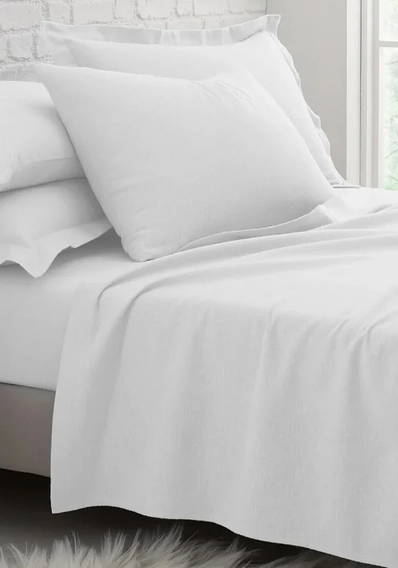 Hypoallergenic Silk Sheets for Sensitive SleepersThe Home Studio Brushed Cotton Flat Sheet, White