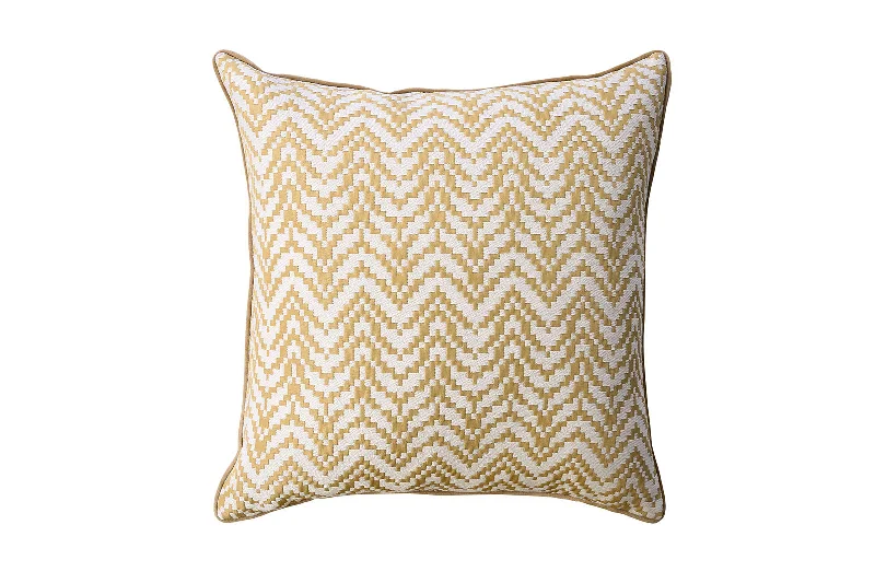 Silk Pillows for Smooth Skin and HairBenzara Contemporary Style Set of 2 Throw Pillows with Zigzag Patterns, Gold