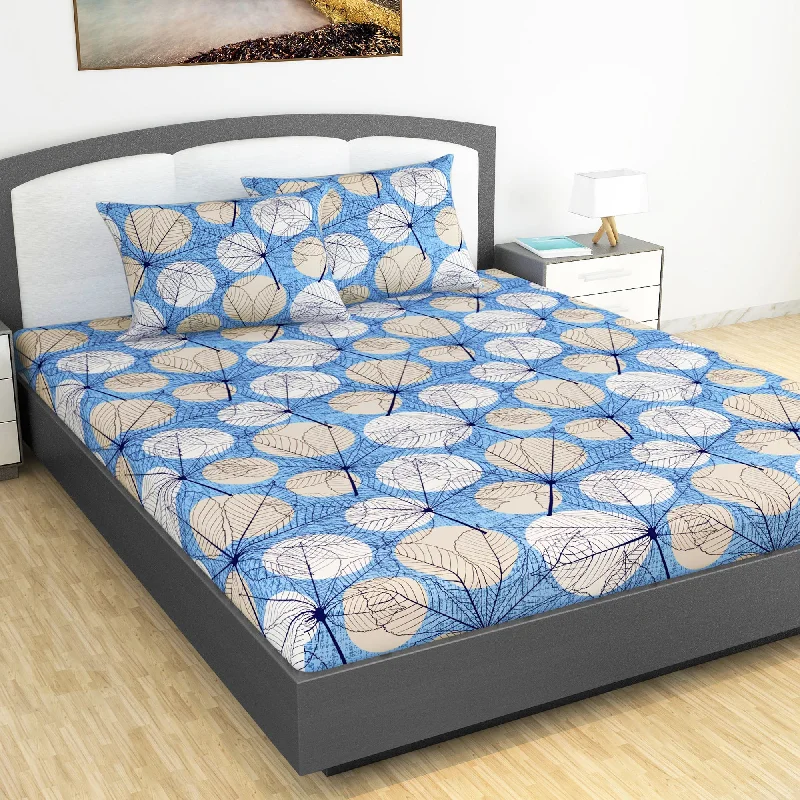 Wrinkle - Free Polyester Sheets for a Low - Maintenance BedFloral Dry Leaf King Size Bedsheet