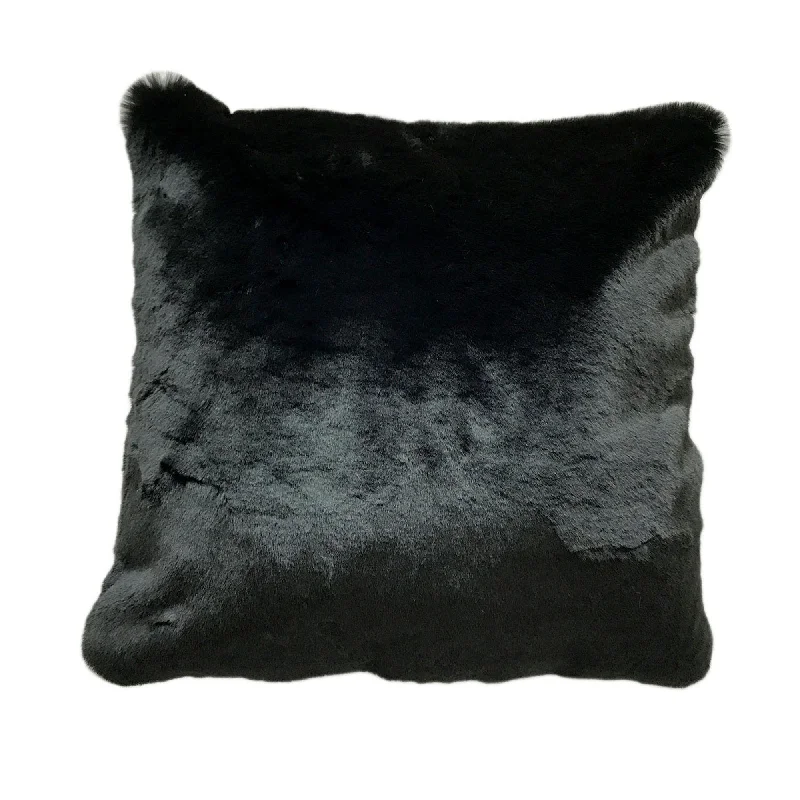 Pregnancy Pillows for Expectant MothersBenzara 20 X 20 Inch Fabric Upholstered Accent Pillow with Fur Like Texture, Black