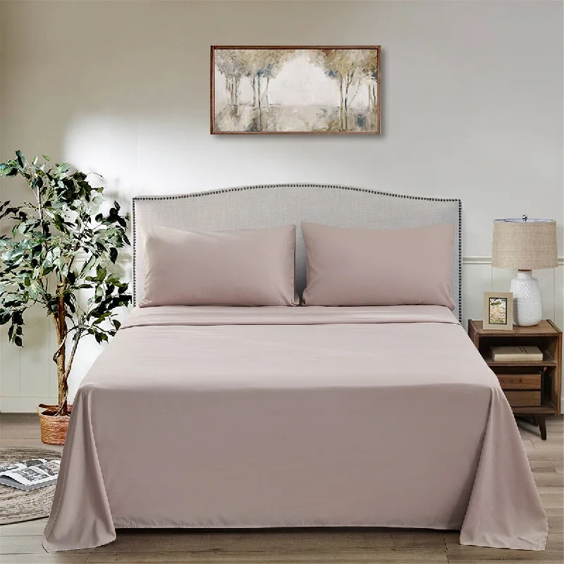 Rayon - Cotton Sheets for a Breathable and Soft BlendTopfinel Solid Brushed Microfiber Sheet Set