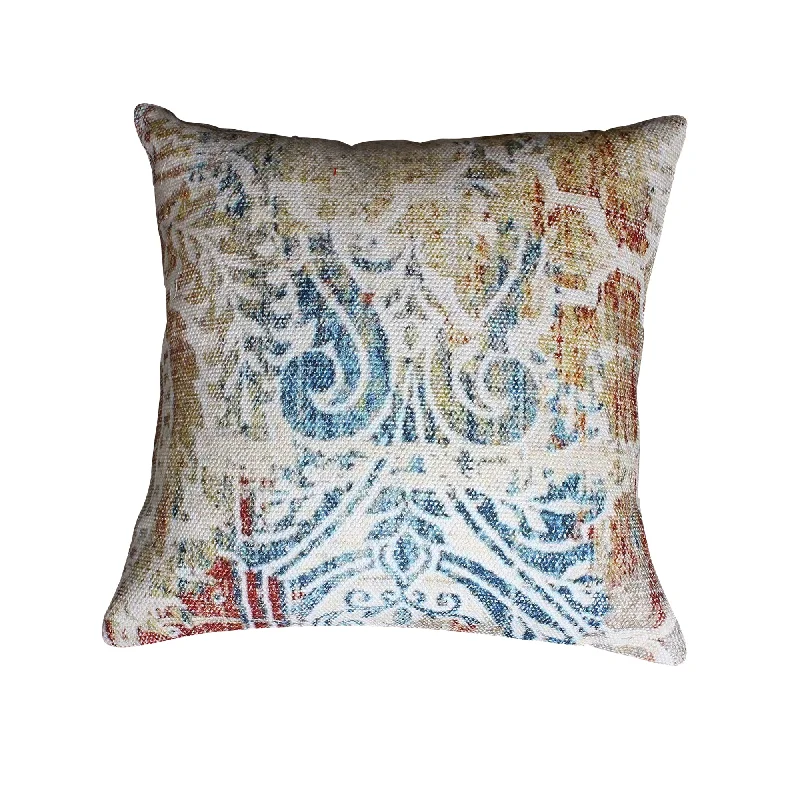 Plush Pillows for a Cozy BedBenzara BM221652 18 x 18 Hand Block Printed Cotton Accent Pillow, Multicolor