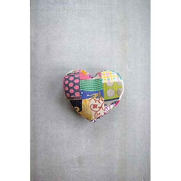 Orthopedic Pillows for Back Pain ReliefKalalou NRV2202 Heart Shape Kantha Pillow